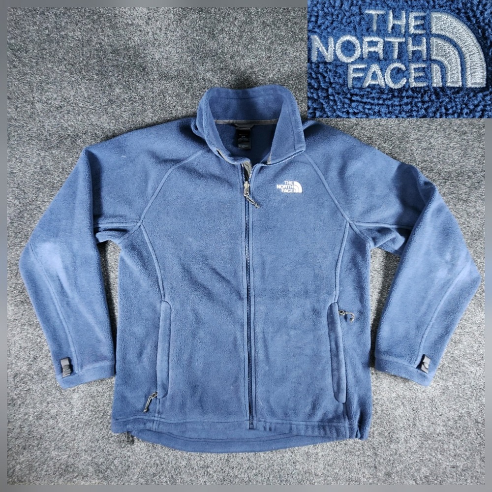 The North Face Jacket Men's M Blue Fleece Full Zip Outdoor Hiking Coat‎